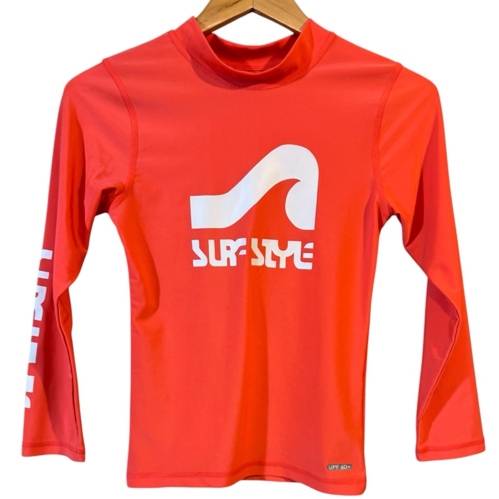 Surf Style Boys Surfer Long Sleeve Orange UPF 60+ Stretch Sun Protection | 10/12
